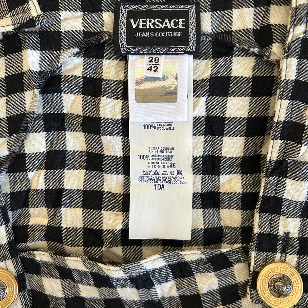 Versace Black and Cream Pinnafore Dress